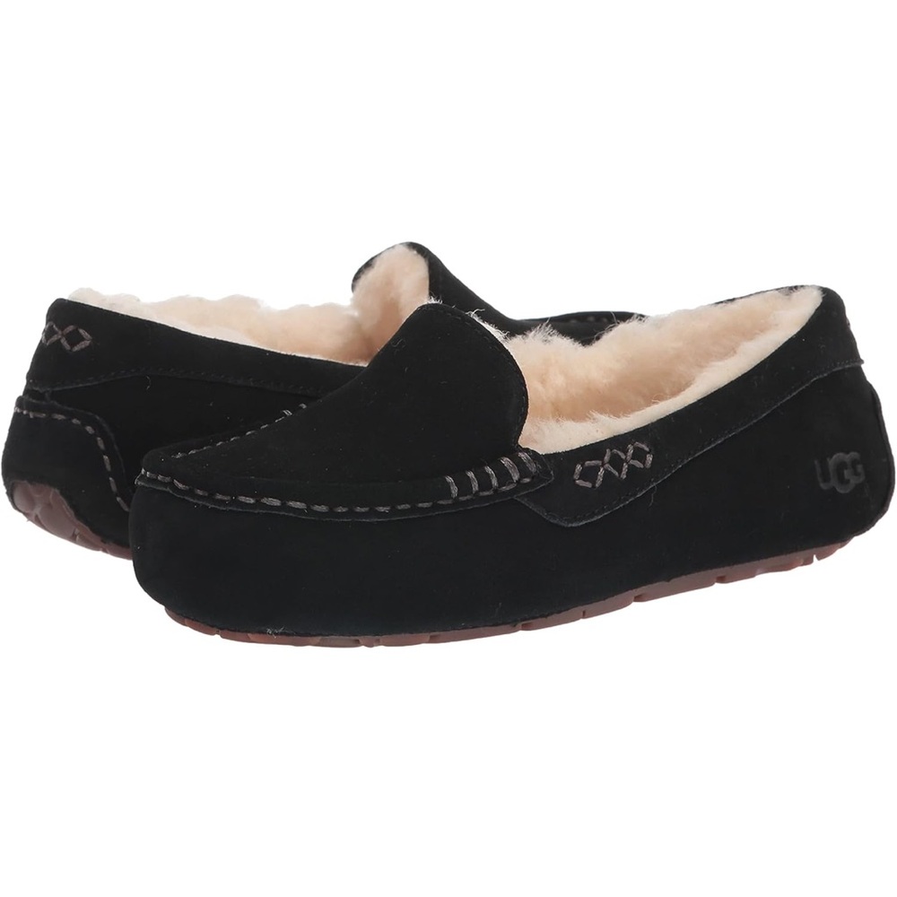 UGG Black Shearling Loafers